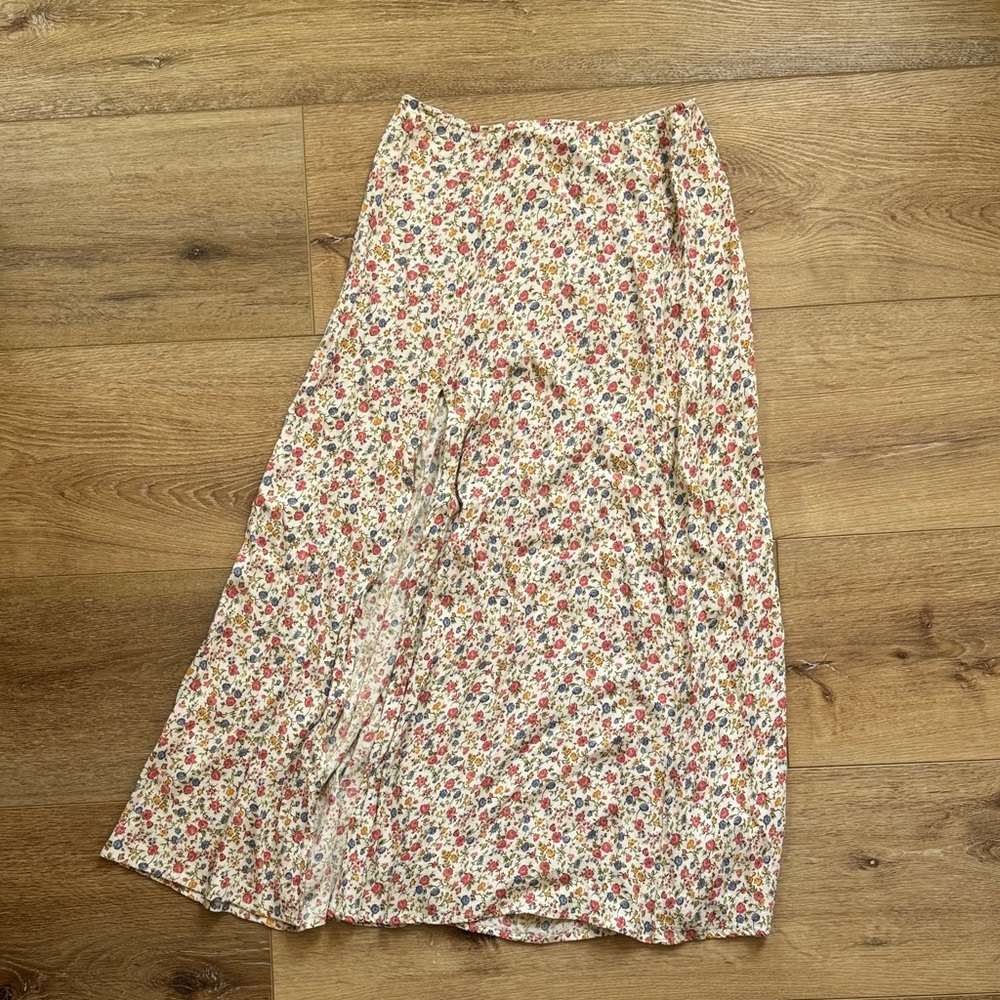 Reformation floral midi skirt